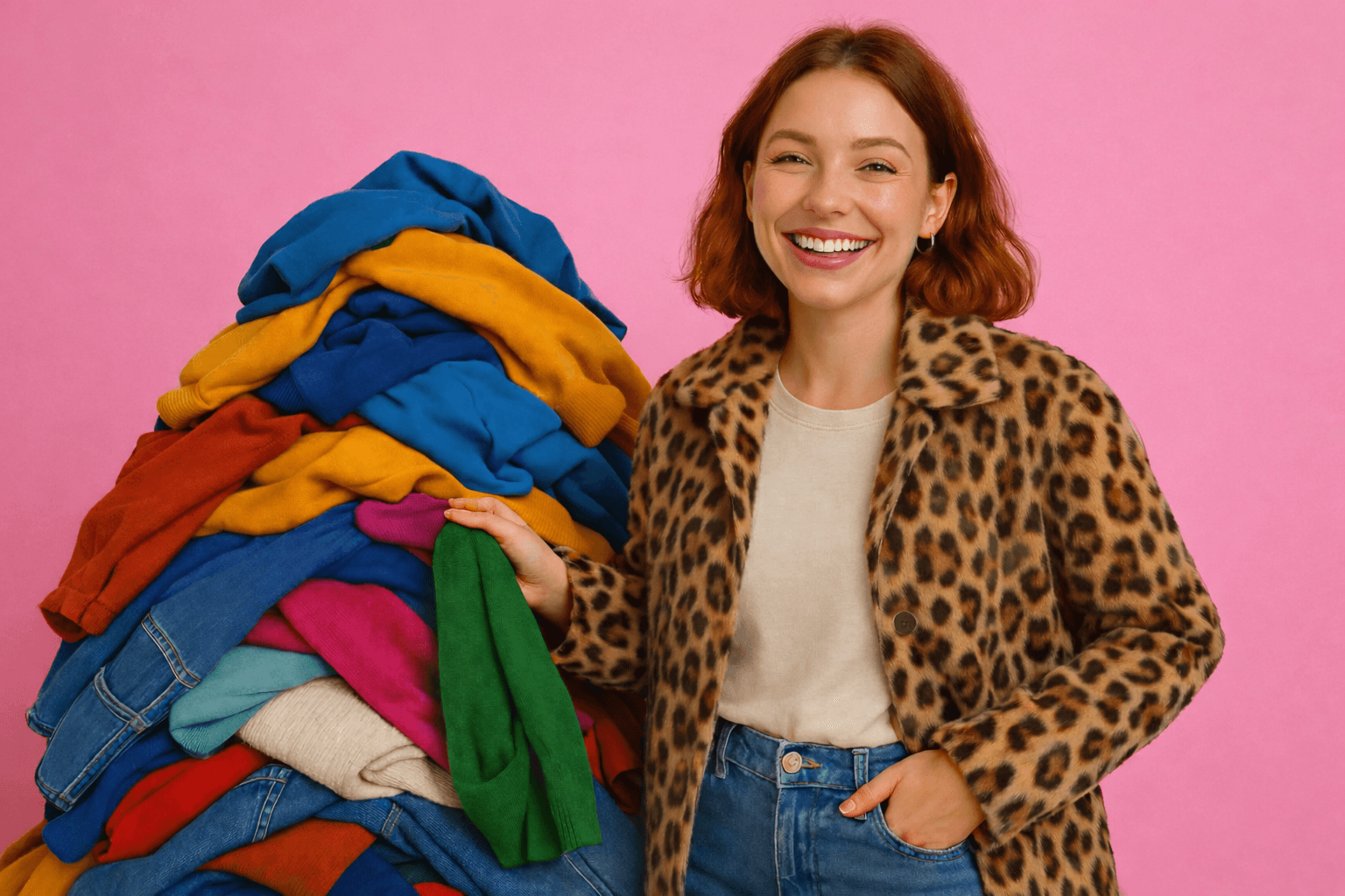 Second-hand fashion items collage